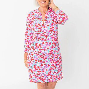 Mahi Gold Harborview Dress/  Hidden Shells in Poppy / Large